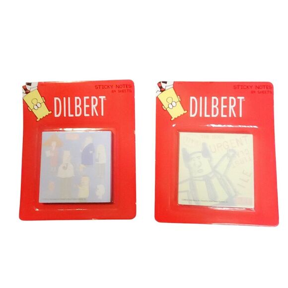 2008 Dilbert Set Of 2‎ Sticky Notes 64 Sheets Each Dilbert Office New Vintage - Picture 1 of 6